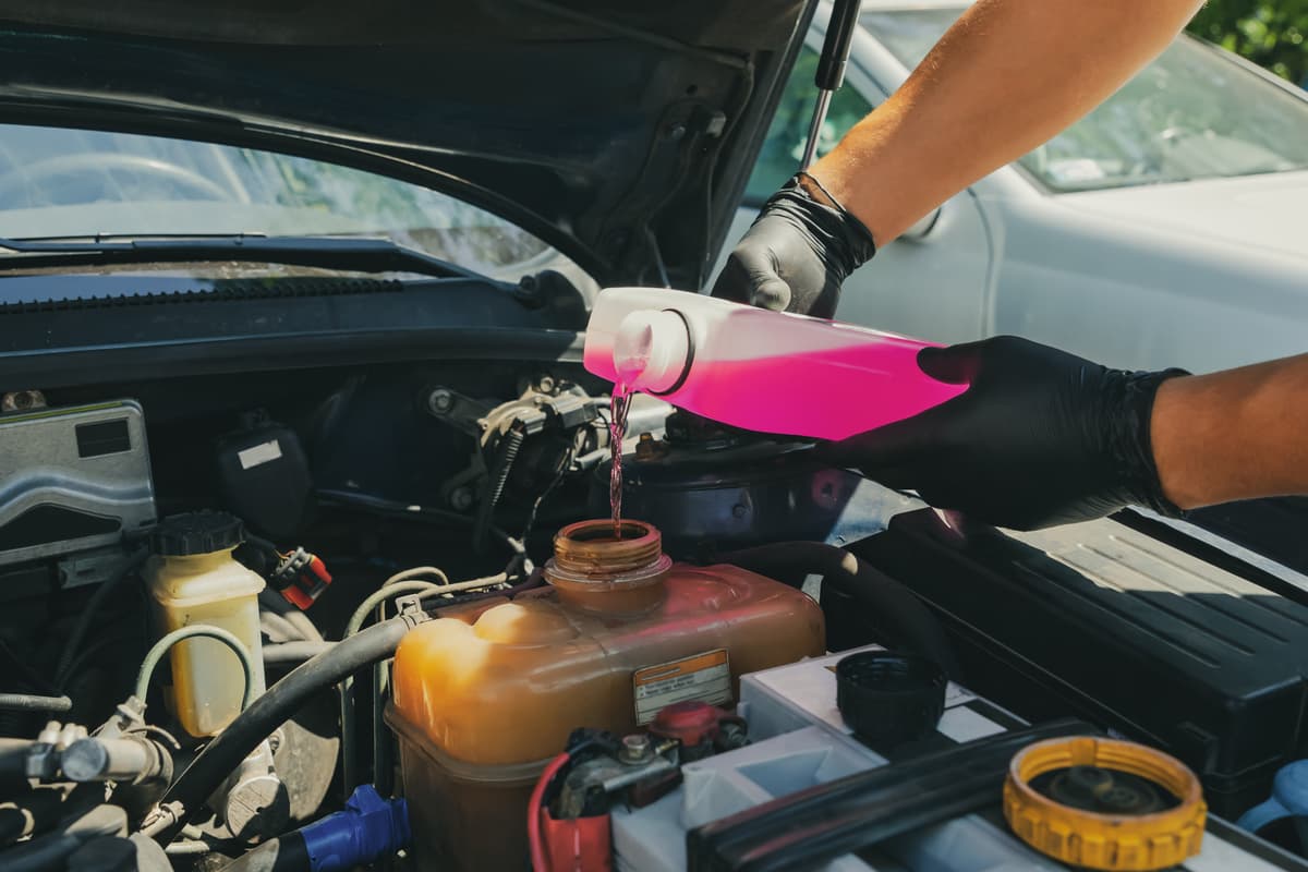 Mechanic working on a car